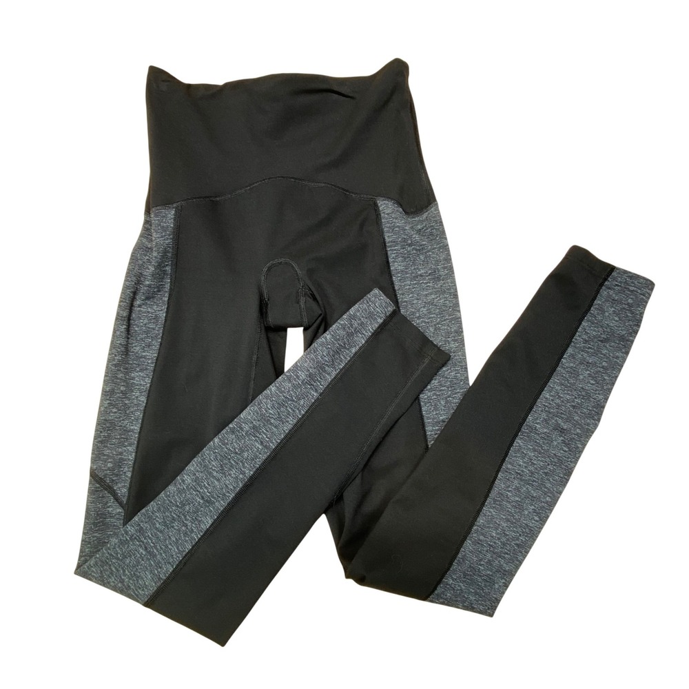 Spanx by Sara Blakely Look at Me Now Colorblock Leggings – XS – Black/Gray